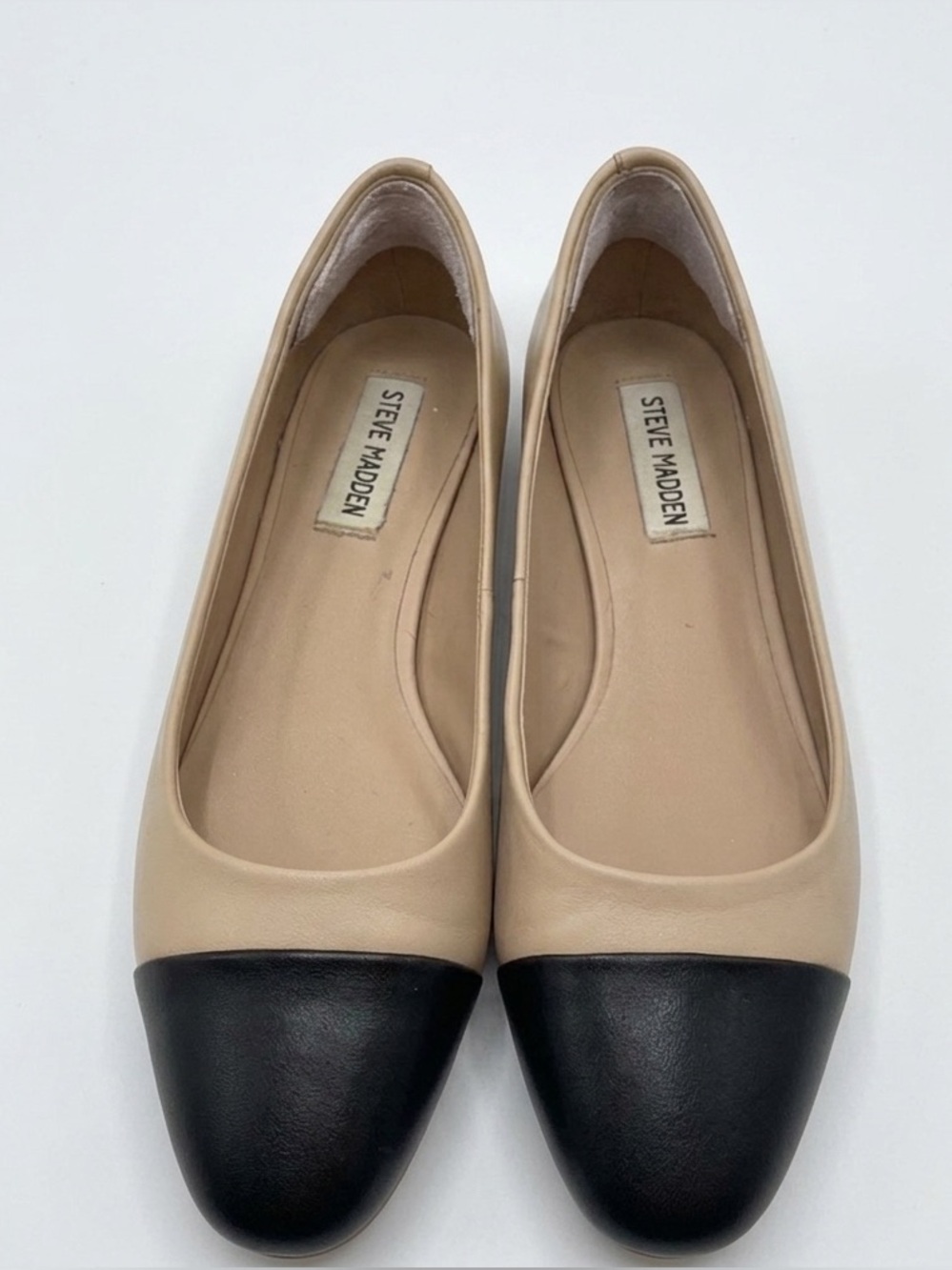 Steve Madden Blair Ballet flat leather block heel cap toe 9.5